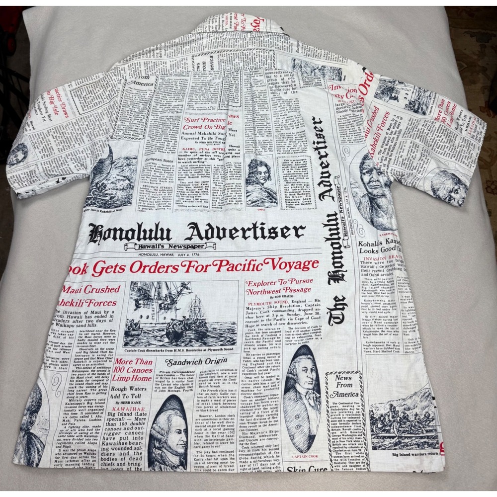 Vintage Liberty House Hawaii Honolulu Advertiser Newspaper Shirt M - Picture 4 of 10